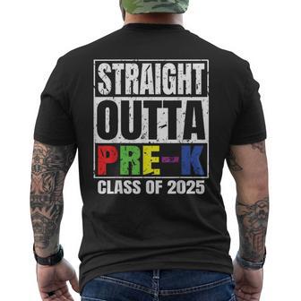 Straight Outta Pre-K School Graduation Class Of 2025 Men's T-shirt Back Print - Thegiftio UK