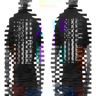 Suicide Prevention Support Fight Stigma Suicide Awareness Men's T-shirt Back Print | Mazezy