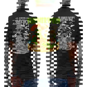 Summerween Horror Characters Halloween On The Beach Men's T-shirt Back Print - Thegiftio