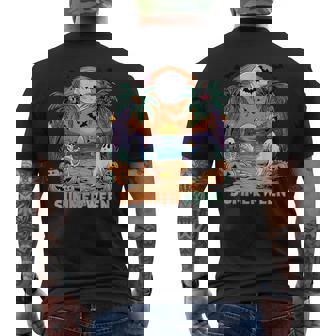 Summerween Skeleton Beach Party Halloween Vibes Men's T-shirt Back Print | Mazezy