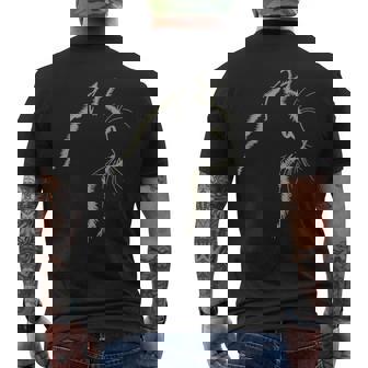 Süßes Katzen-Motiv Und Coole Katzen-Silhouette Zeichnung T-Shirt mit Rückendruck - Geschenkecke