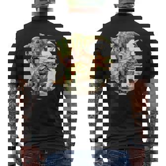 T-Rexs トリケラトプス・ファイティング メンズTシャツ バックプリント - Kawaiitshirt