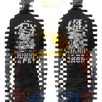 Tackle Childhood Cancer Awareness Football Gold Ribbon Men's T-shirt Back Print | Mazezy