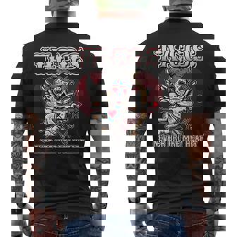 Taco Lovers バレンタインデー シュガースカル キューピッド メキシカンアート メンズTシャツ バックプリント - Kawaiitshirt