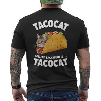 Tacocat Spelled Backward Is Tacocat Cat And Taco Lover Men's T-shirt Back Print - Thegiftio UK