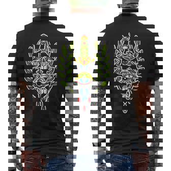 Tatuaje Tradicional Daga Cuchillo Ojo Laurel Hojasintage Camiseta Hombre Estampado Espalda - Regaloses