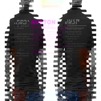 Team Burton 姓 誕生日や家族の集まりに メンズTシャツ バックプリント - Kawaiitshirt