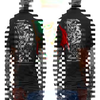 Teddy Bear In Hip Hop Costume Mexican Flag Mexico Men's T-shirt Back Print - Thegiftio