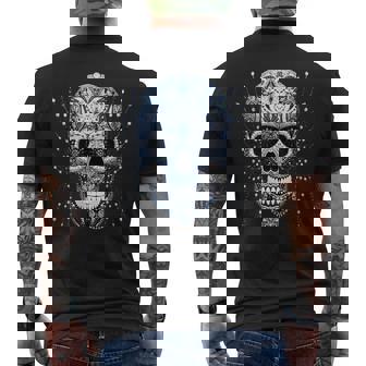 Tête De Mort Cloutée En Cristal Dia De Los Muertos T-shirt imprimé au dos - Cadeauxyz