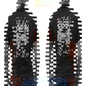 That's My Cousin Out There Baseball Coquette Bow Men's T-shirt Back Print | Mazezy
