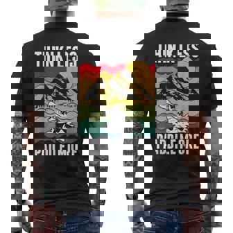 Think Less Paddle More Kayaker Paddling Kayak Men's T-shirt Back Print - Monsterry