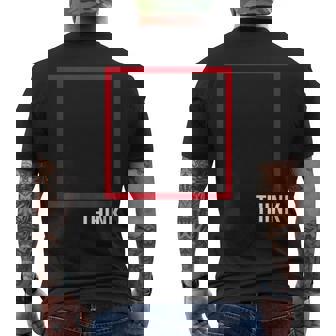 Think Outside The Box 哲学者、本好き、オタクのためのデザイン メンズTシャツ バックプリント - Kawaiitshirt