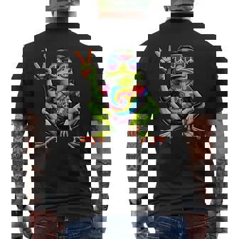Tie-Dye Hippie Frosch Friedenszeichen 60Er Jahre Party & 70Er Jahre Kostüm T-Shirt mit Rückendruck - Geschenkecke
