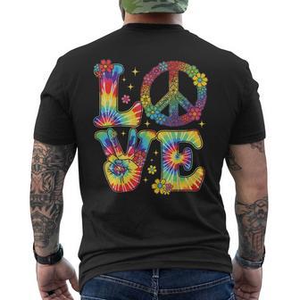Tie Dye Love Peace Sign Retro Hippie Men's T-shirt Back Print - Thegiftio UK
