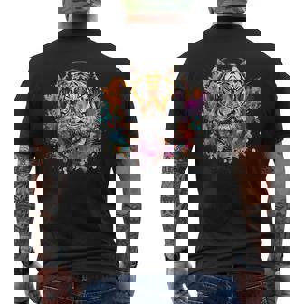 Tiger Dj テクノ アートワーク Edmミュージックヘッドフォン ビートメーカー メンズTシャツ バックプリント - Kawaiitshirt