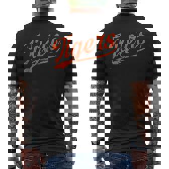 Tigers Mascot Vintage Sports Men's T-shirt Back Print - Thegiftio