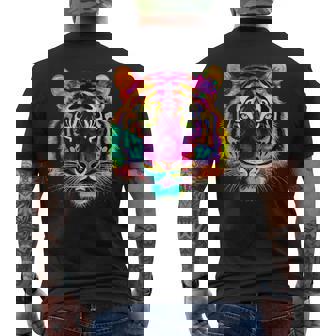 Tigre Arte Zoo Colorido Animal Tigre Camiseta Hombre Estampado Espalda - Regaloses