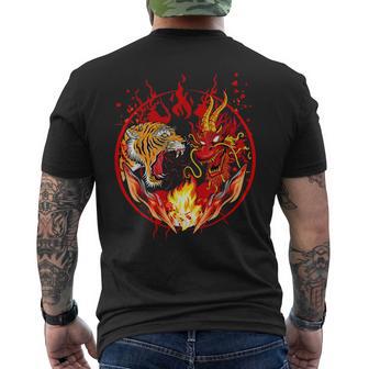 Tigre E Drago Camicia Drago Giapponese Tigre Camicia T-shirt da uomo con stampa posteriore - Novitaregali