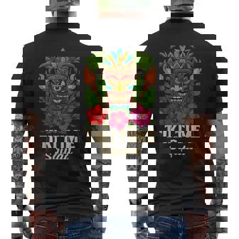 Tiki Time Squad Tropical Hawaiian Party Men's T-shirt Back Print - Monsterry