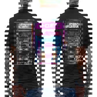 Tokyo City Retro Synthwave Racing Car Japan Tokyo Men's T-shirt Back Print - Thegiftio