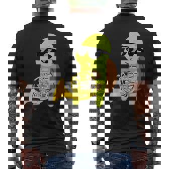 Tortue Amusante Portant Des Lunettes De Soleil Jouant À La C T-shirt imprimé au dos - Cadeauxyz