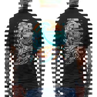 Tortuga Marina Con Olasol Y Playa Al Fondo Camiseta Hombre Estampado Espalda - Regaloses