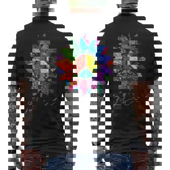 Tournesol Fleur Arc-En-Ciel Peaceigne Hippie 70S Rétro Manche Longue T-shirt imprimé au dos - Cadeauxyz