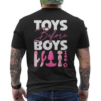 Toys Before Boys Embarrassing Adult Humor Men's T-shirt Back Print - Thegiftio UK