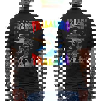 Tralalero Tralala イタリアンブレインロットミーム メンズTシャツ バックプリント - Kawaiitshirt