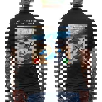 Tralalero Tralala イタリアンブレインロットミーム 電話ミーム メンズTシャツ バックプリント - Kawaiitshirt