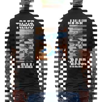 Tralalero Tralala Bootleg Brainrot イタリアン ブレイン ミーム メンズTシャツ バックプリント - Kawaiitshirt