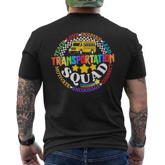 Transportation Squad Back To School Bus Driver Monitor Aide Men's T-shirt Back Print - Thegiftio UK
