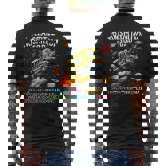 Transportation Squad School Bus Back To School Retro Men's T-shirt Back Print | Mazezy