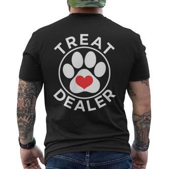 Treat Dealer Dog Lover Minimal Paw Print Pet Owner Men's T-shirt Back Print - Thegiftio UK
