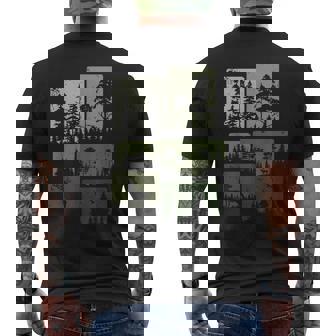 Trees Wildlife Nature Outdoor Vintage Forest Men's T-shirt Back Print - Monsterry