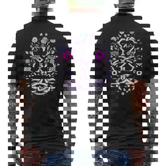 Triquetta ケルティック 保護ルーン 花とハート メンズTシャツ バックプリント - Kawaiitshirt