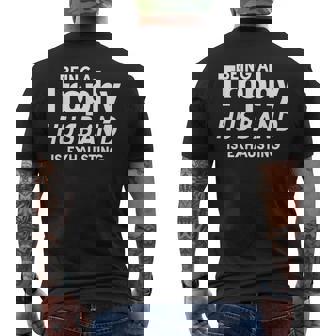 Being A Trophy Husband Is Exhausting Men's T-shirt Back Print - Monsterry