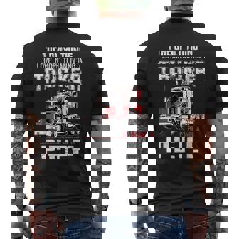 Trucker Pepe Truck Driver Grandpa Pepe Fathers Day Men's T-shirt Back Print - Monsterry
