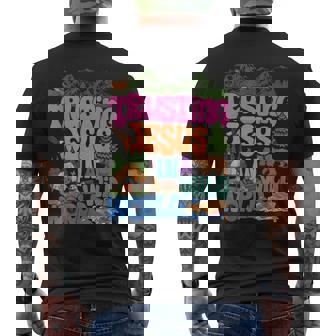 True North Vbs Trusting Jesus In A Wild World Summer Camp Men's T-shirt Back Print - Thegiftio