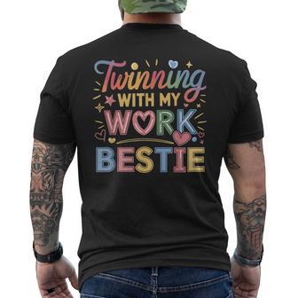 Twinning With My Work Bestie Men's T-shirt Back Print - Thegiftio UK