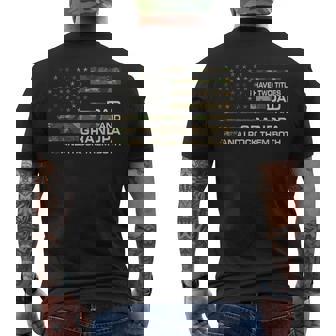 I Have Two Titles Dad And Grandpa Fathers Day American Flag Men's T-shirt Back Print - Thegiftio UK