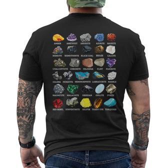 Types Of Rocks & Minerals Gemology & Geology Educational Men's T-shirt Back Print - Thegiftio UK