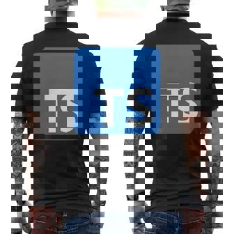 Typescript プログラミングロゴ Tsロゴ プログラマーへのギフトに メンズTシャツ バックプリント - Kawaiitshirt