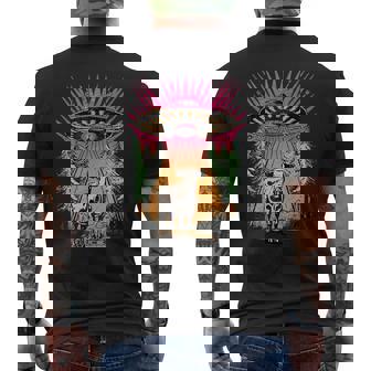 Ufo 牛 誘拐 面白い ヴィンテージ レトロ エイリアン 超常現象 メンズTシャツ バックプリント - Kawaiitshirt