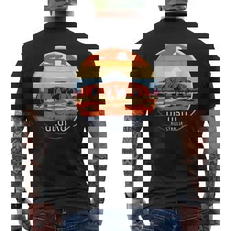 Uluru オーストラリア お土産 エアーズ ロック 記念品 ヴィンテージ 太陽 メンズTシャツ バックプリント - Kawaiitshirt