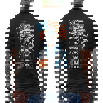 Uncle Sam Merica Rock 4Th Of July American Flag Usa Men's T-shirt Back Print | Mazezy
