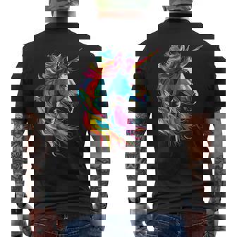 Unicornio Arco Iris Animal Zoológico Camiseta Hombre Estampado Espalda - Regaloses