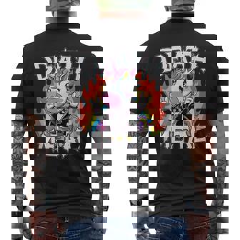 Unicornio Arcoíris Divertido Ropa De Arcoíris De Metal De La Muerte In Mangas Camiseta Hombre Estampado Espalda - Regaloses