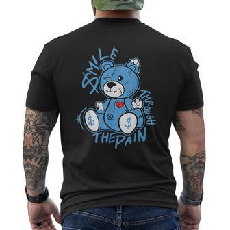 University Blue Black White Match Men's T-shirt Back Print - Thegiftio UK