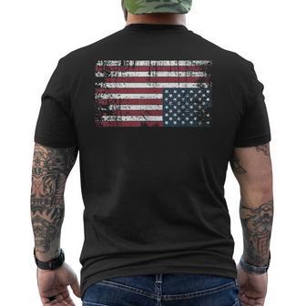 Upside Down American Flag Vintage Upside Down Usa Flag Men's T-shirt Back Print - Thegiftio UK
